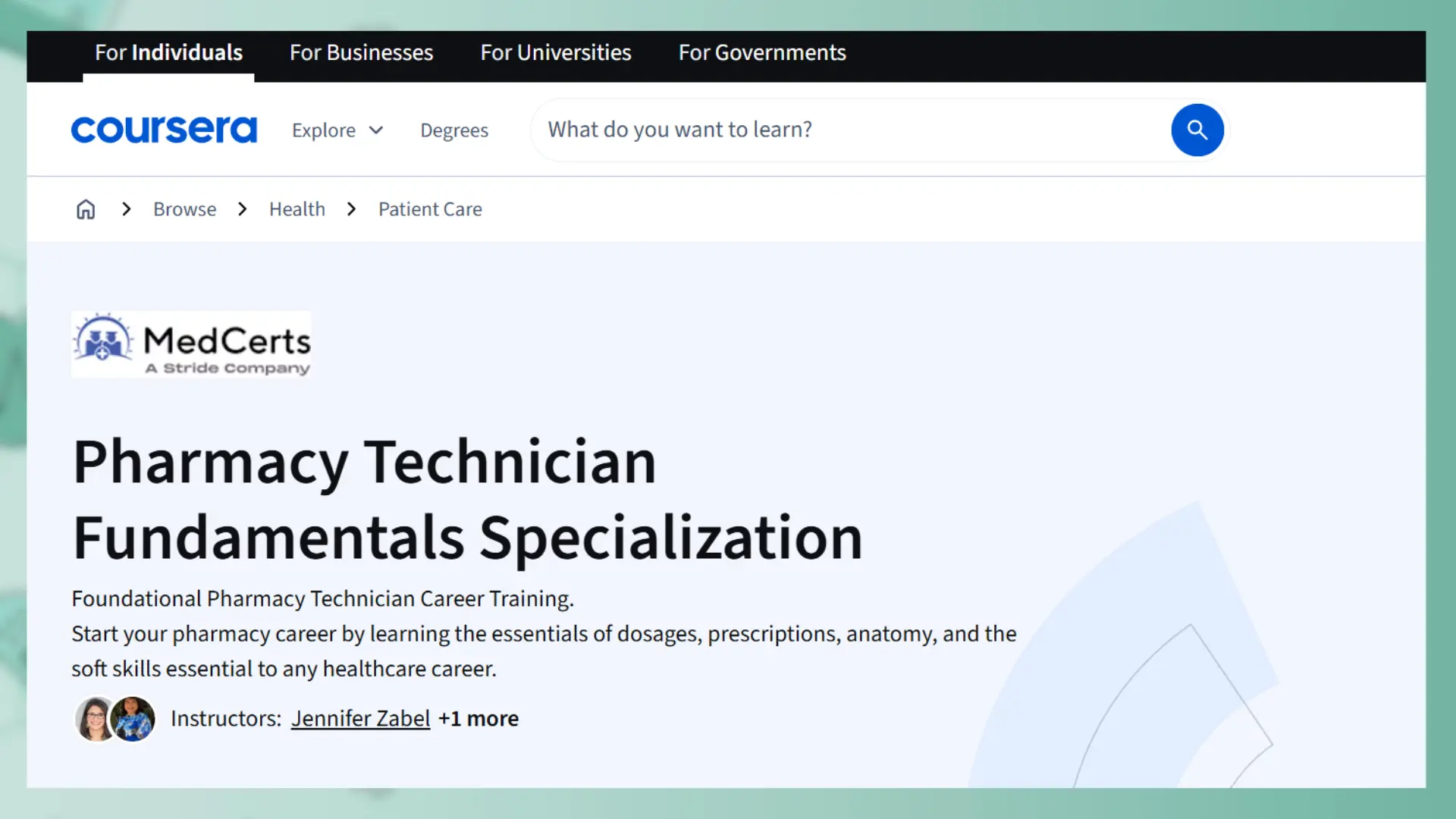 coursera medcerts pharmacy technician fundamentals specialization course page overview