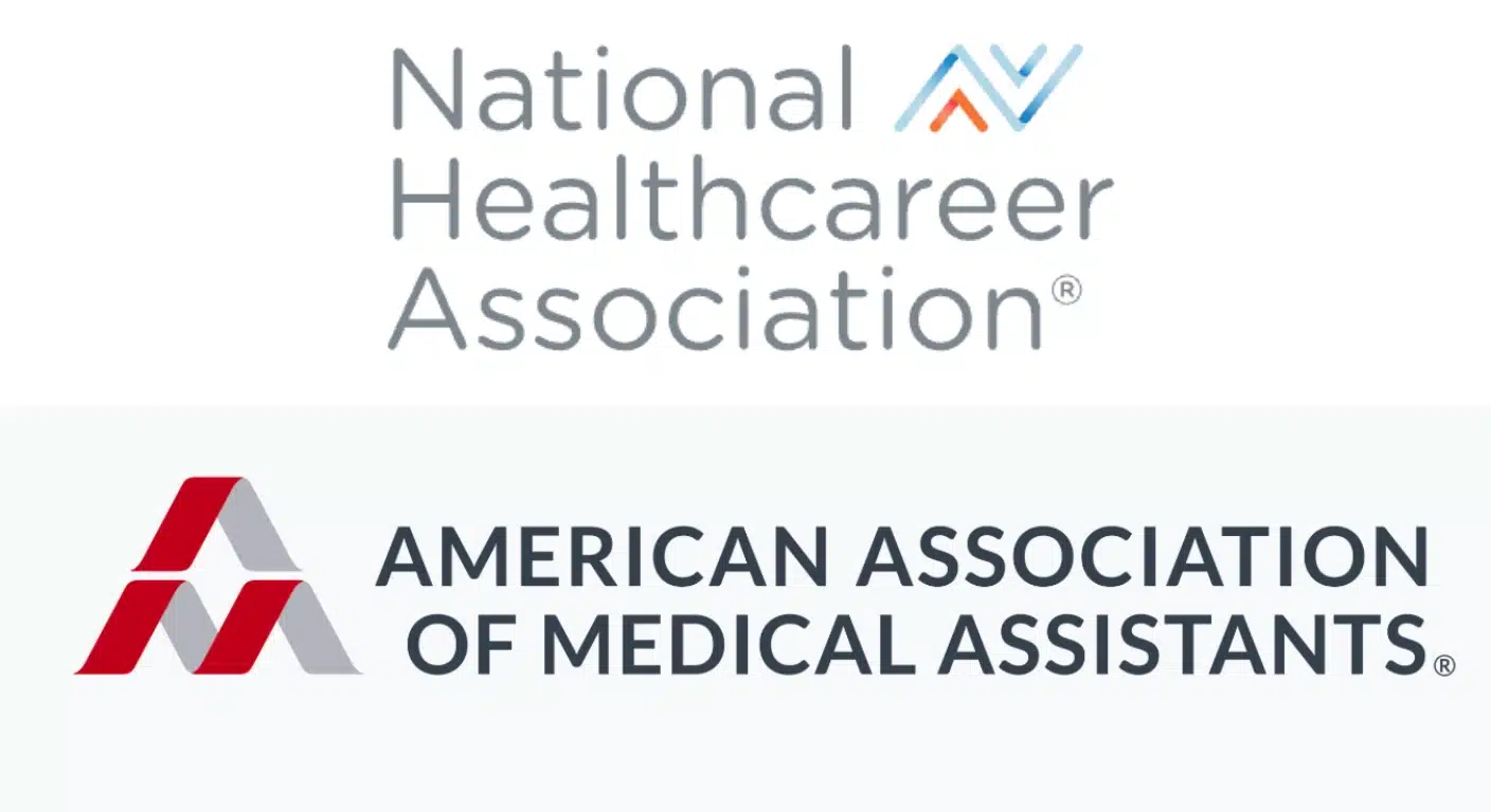 A CMA offered by the American Association of Medical Assistants and a CCMA offered by the National Healthcareer Association