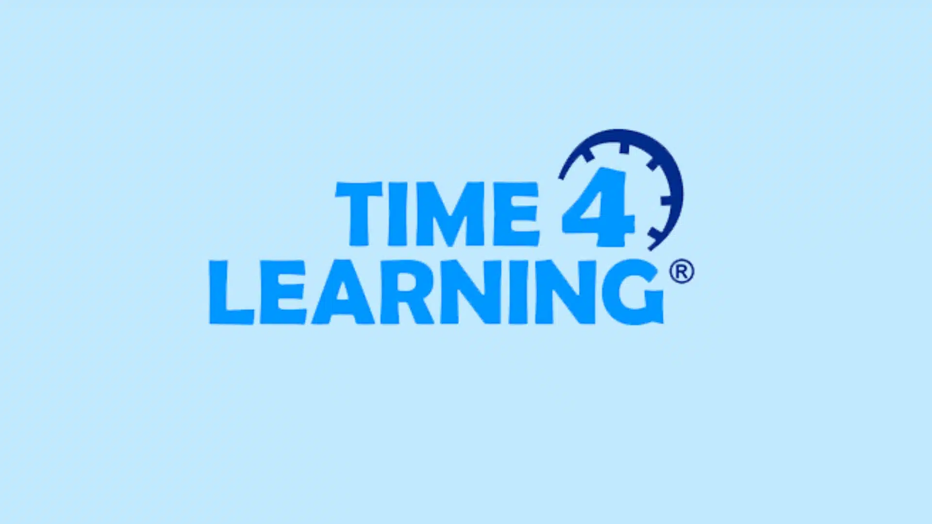 time4Learning logo with blue text and clock icon on a light blue background