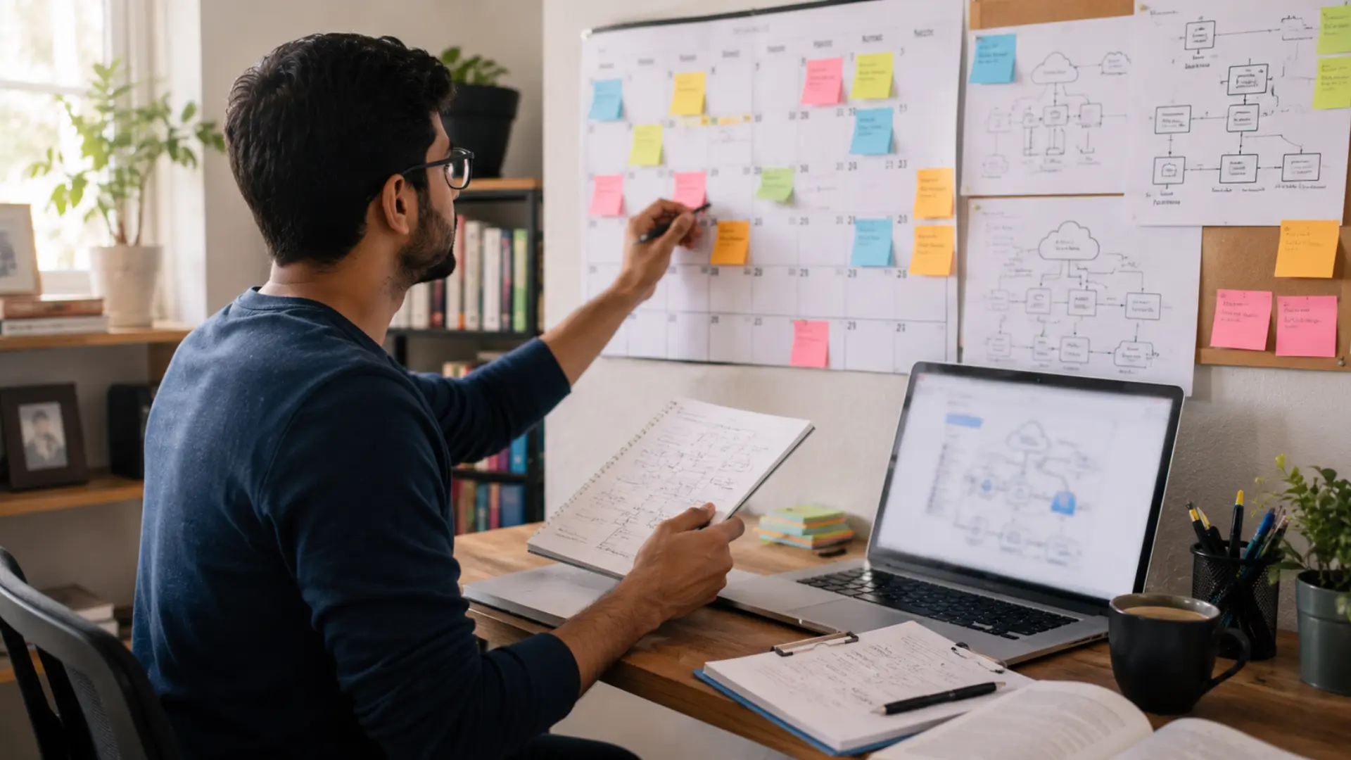 certification candidate completing a timed cloud practice exam in a focused workspace